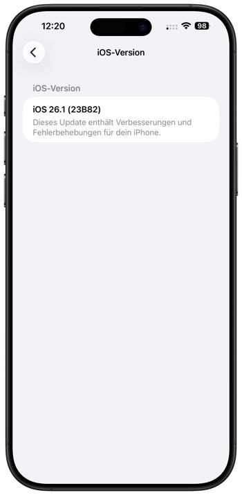 iOS 26.1 Bugfixes