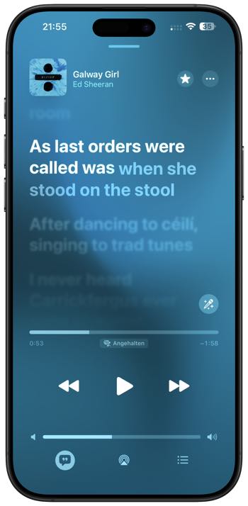 Apple Music mit Offline Songtexten