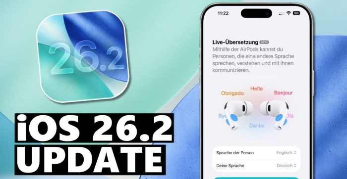 iOS 26.2 Update ist da! (Live-Übersetzung, Erinnerung-Alarm, uvm….)