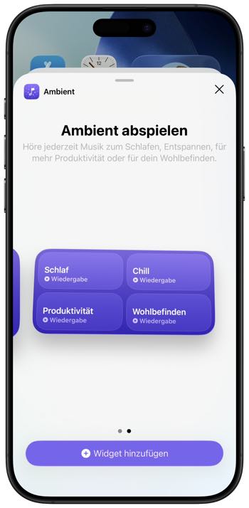 Ambient Music Widget in iOS 26.4