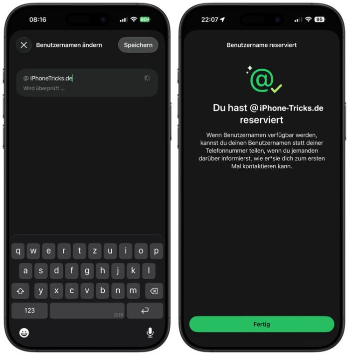 WhatsApp Benutzernamen registrieren