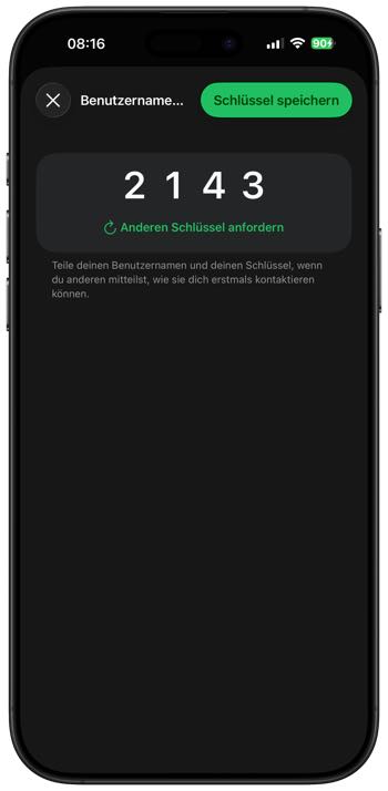 WhatsApp Benutzernamen Schlüssel
