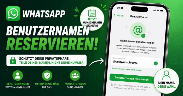 WhatsApp führt Benutzernamen ein: So kannst du deinen Wunschnamen jetzt reservieren